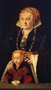 Barthel Bruyn Portrait of a Lady with her daughter oil painting